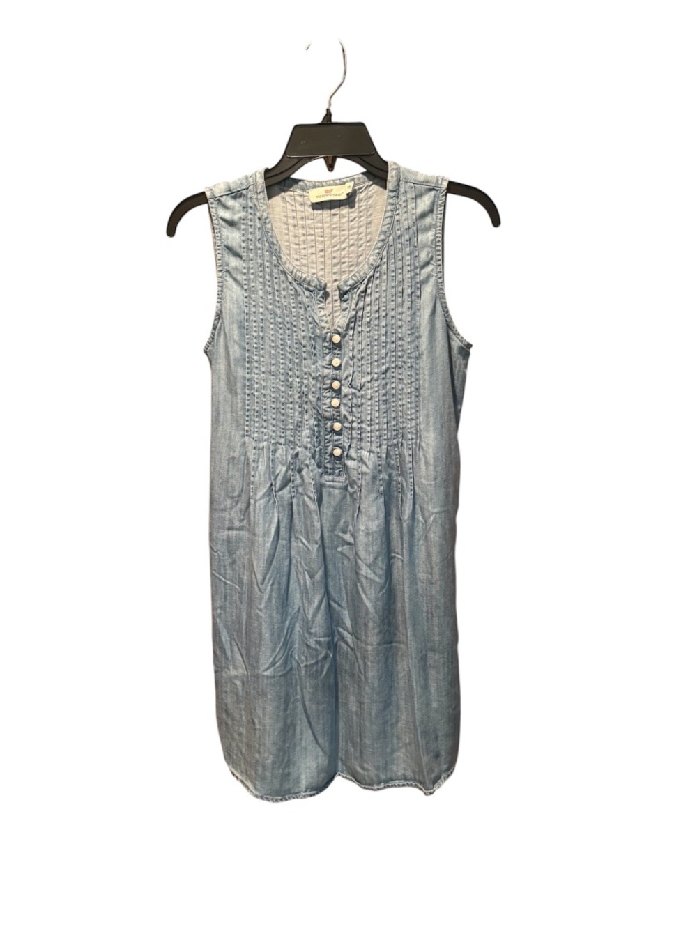 Vineyard Vines Sleeveless Pintuck Chambray Dress XS 2Q010835
